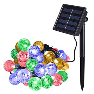 Outdoor Solar Power Decorative String Lights, Anko 30 LED 20 ft Water resistant Christmas Globe for Party,Wedding Decoration,Patio,Garden,Holiday,Tree Decor and More (Crystal Ball-Multicolor)