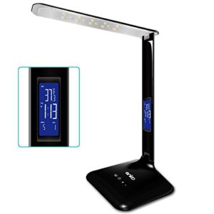 ANKO Energy Efficient Ultra-slim Eye-caring LED Desk Lamp, 3-dimensional All-round Illumination, Touch-Sensitive Control Panel, 5 Brightness and 3 Color Modes. (Black)