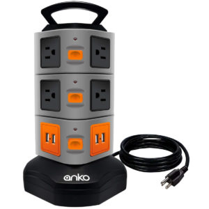 ANKO Surge Protector 3000W 13A 16AWG 10 Outlet Plugs with 4 USB Port