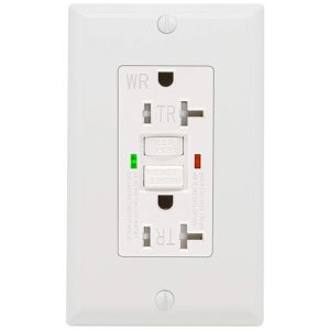 POWAWINI GFCI Outlet 20 Amp, UL Listed, LED Indicator, Tamper-Resistant, Weather Resistant Receptacle Indoor or Outdoor Use with Decor Wall Plates and Screws